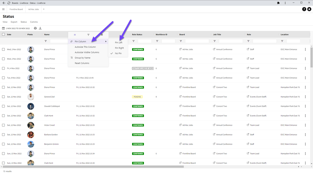 Advanced Table Features
