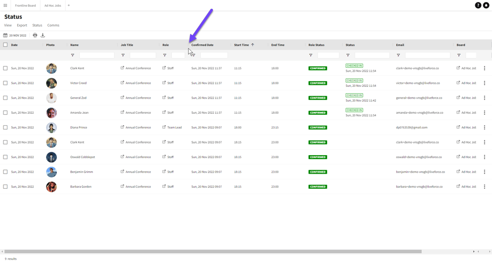Customising Table Data